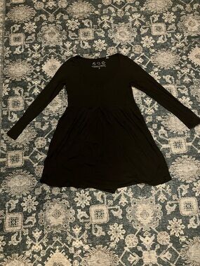 Threads 4 Thought Black Long Sleeve Scoop Neck Baby Doll Dress